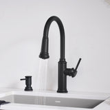 Blanco Empressa High Arc Pull-Down Dual-Spray Kitchen Faucet, Matte Black, 1.5 GPM, Brass, 443023