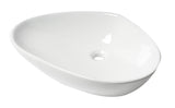 ALFI brand 23" x 12.75" Oval Above Mount Porcelain Bathroom Sink, White, No Faucet Hole, ABC914