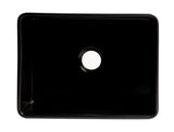 ALFI brand 24" Fireclay Farmhouse Sink, Black Matte, No Faucet Hole, ABF2418-BM