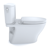 TOTO Nexus 1G Two-Piece Elongated 1.0 GPF Universal Height Toilet with CEFIONTECT and SS124 SoftClose Seat, WASHLET+ Ready, Cotton White, Vitreous China, MS442124CUFG#01