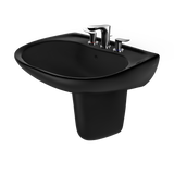 TOTO Prominence Oval Wall-Mount Bathroom Sink and Shroud for 8 Inch Center Faucets, Ebony, Vitreous China, LHT242.8#51