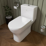 EAGO Porcelain, White, TB353 Dual Flush One Piece Eco-Friendly High-Efficiency Low Flush Ceramic Toilet