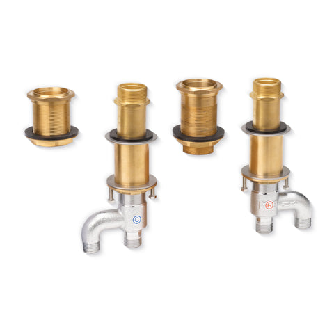 TOTO Four Hole Valve for Use with Deck-Mounted Tub Filler Trim with Hand Shower, Bronze, TB2F