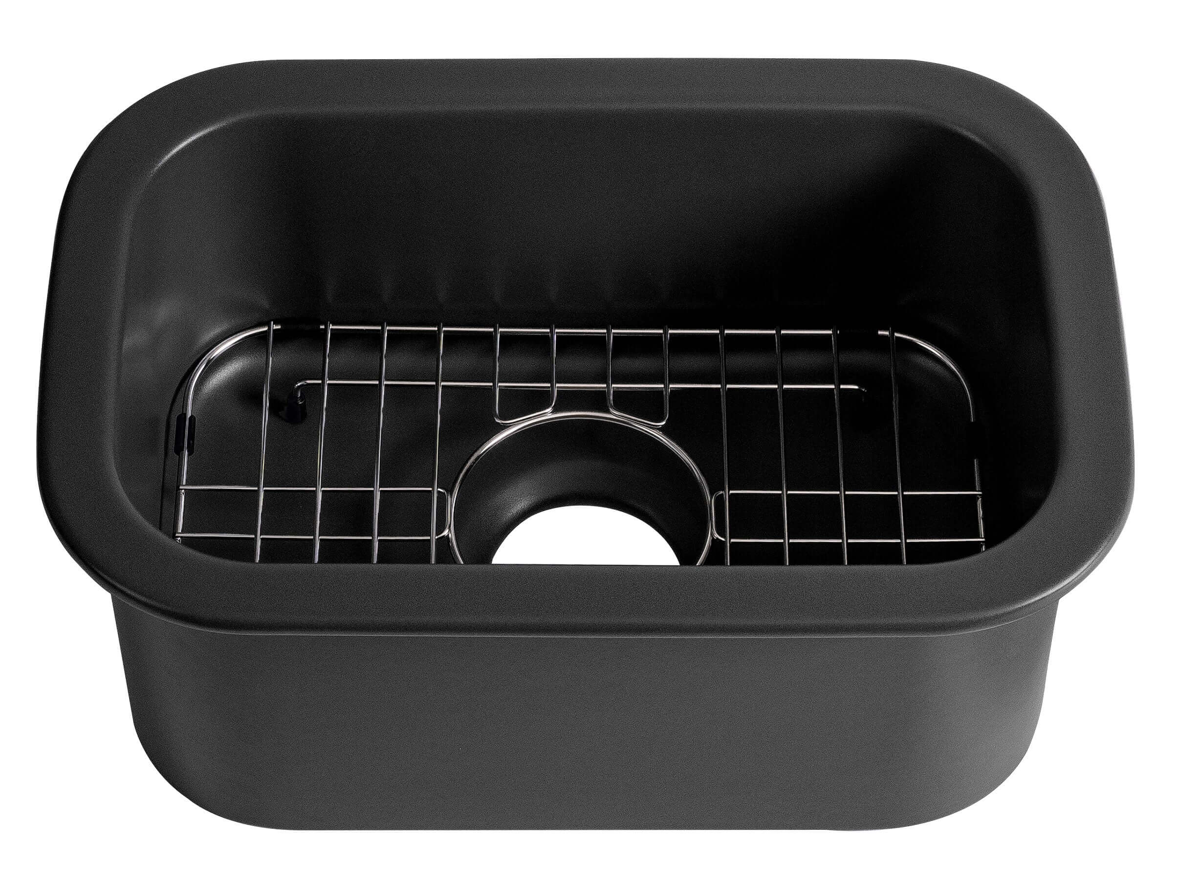 ALFI brand 19 rectangle fireclay bar/prep sink black matte product image