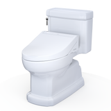 TOTO WASHLET+ Eco Guinevere Elongated 1.28 GPF Universal Height Toilet with C5 Bidet Seat, Cotton White, Vitreous China|Plastic, MW9743084CEFG#01