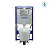TOTO WASHLET+ RP Wall-Hung D-Shape Toilet with RW Bidet Seat and DuoFit In-Wall 1.28 and 0.9 GPF Auto Dual-Flush Tank System, Matte Silver, Plastic|Steel|Vitreous China, Cotton White, CWT4474547CMFGA#MS