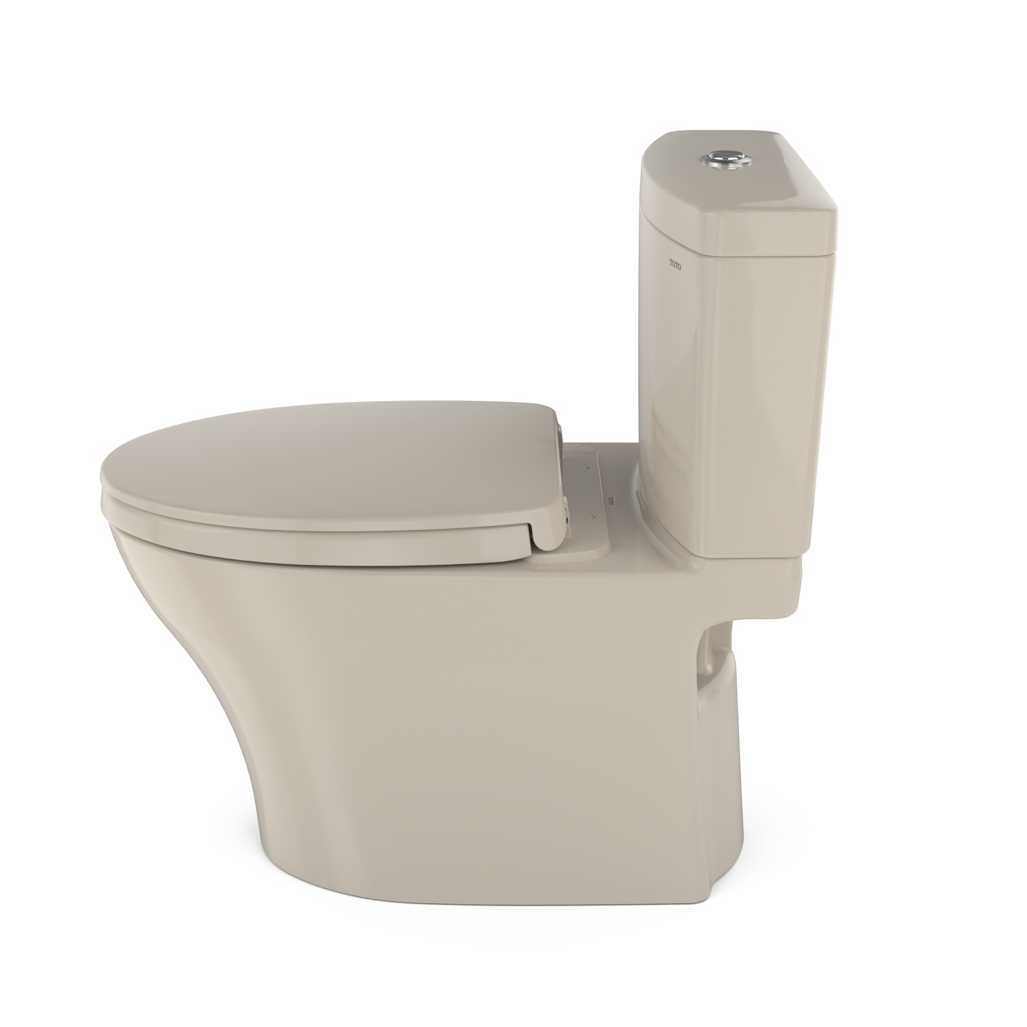 TOTO Aquia IV Two-Piece Elongated Dual Flush 1.28 and 0.9 GPF Universal Height Toilet with CEFIONTECT, WASHLET+ Ready, Bone, Vitreous China, MS446124CEMFGN#03
