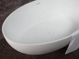 ALFI brand 67" Solid Surface Smooth Resin Free Standing Oval Soaking Bathtub, White Matte, AB9941