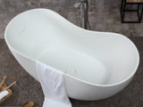 ALFI brand 66" Solid Surface Smooth Resin Free Standing Oval Soaking Bathtub, White Matte, AB9949
