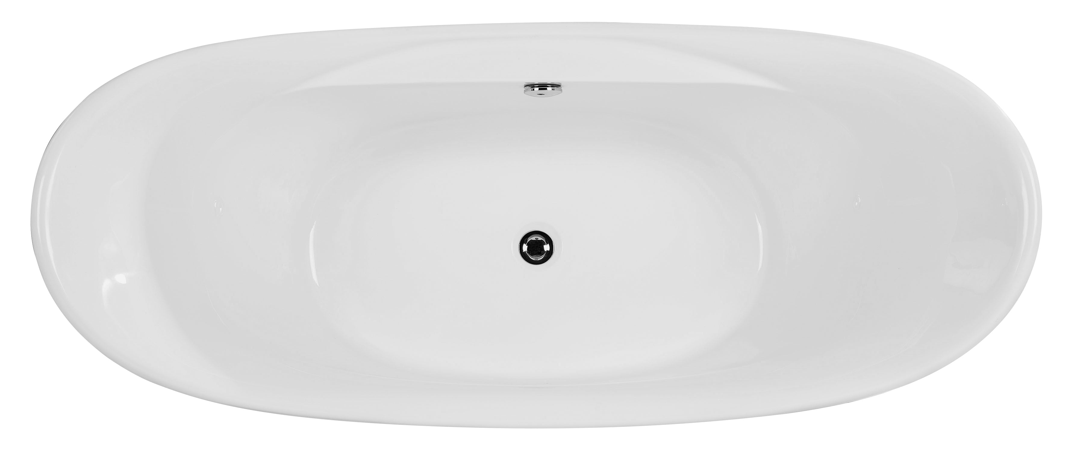 ALFI brand 68" Acrylic Free Standing Oval Soaking Bathtub, White, AB8803