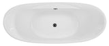 ALFI brand 68" Acrylic Free Standing Oval Soaking Bathtub, White, AB8803