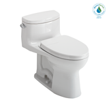 TOTO Supreme II One-Piece Elongated 1.28 GPF Universal Height Toilet with CEFIONTECT and SS124 SoftClose Seat, WASHLET+ Ready, Cotton White, Vitreous China|Plastic, MS634124CEFG#01