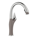 Blanco Artona Pull-Down Dual-Spray Kitchen Faucet, PVD Steel/Volcano Gray, 1.5 GPM, Brass, 443039