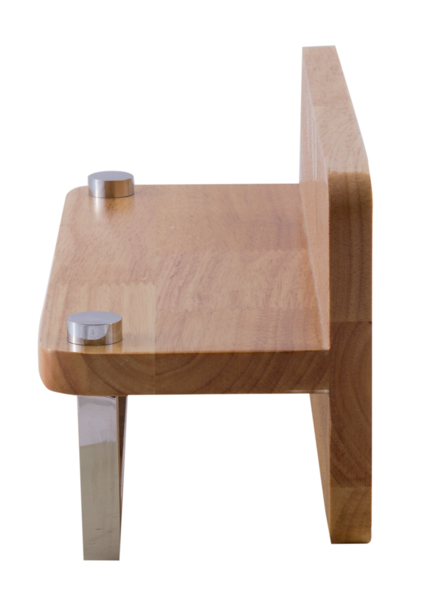 ALFI brand AB5510 12" Small Wooden Shelf with Chrome Towel Bar Bathroom Accessory, Rubber Wood, Natural Wood