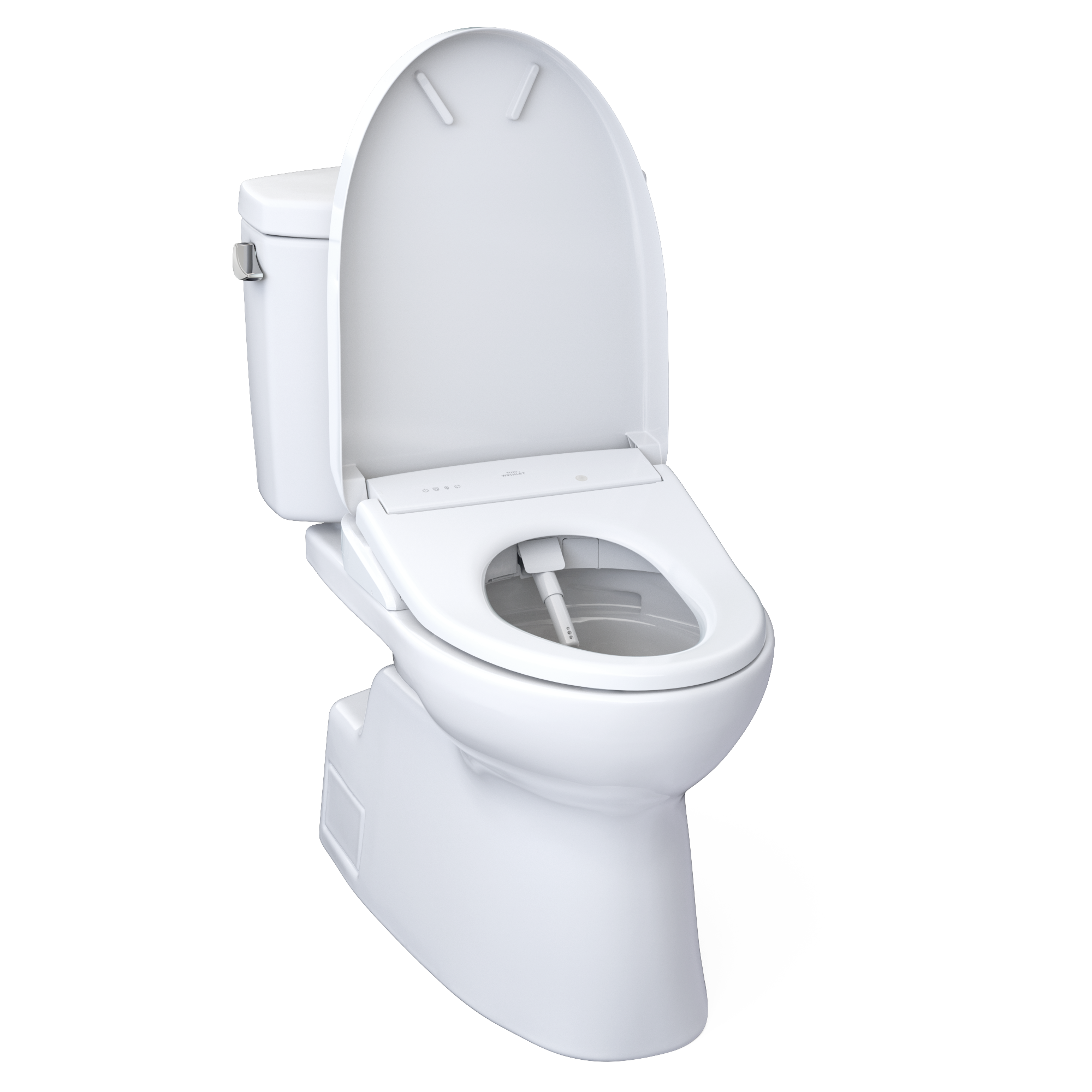 TOTO WASHLET+ Vespin II Two-Piece Elongated 1.28 GPF Toilet with Auto Flush WASHLET+ S7A Contemporary Bidet Seat, Cotton White, Vitreous China|Plastic, MW4744736CEFGA#01
