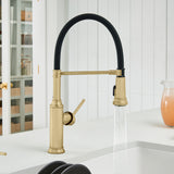Blanco Empressa Semi-Pro Pull-Down Dual-Spray Kitchen Faucet, Satin Gold, 1.5 GPM, Brass, 442982
