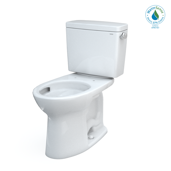 TOTO Drake Two-Piece Elongated 1.28 GPF Universal Height TORNADO FLUSH Toilet with CEFIONTECT and Right-Hand Trip Lever, Cotton White, Vitreous China, CST776CEFRG#01