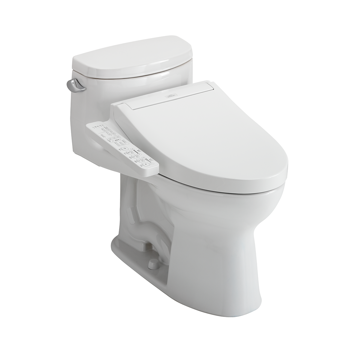 TOTO WASHLET+ Supreme II One-Piece Elongated 1.28 GPF Toilet and WASHLET+ C2 Bidet Seat, Cotton White, Vitreous China|Plastic, MW6343074CEFG#01