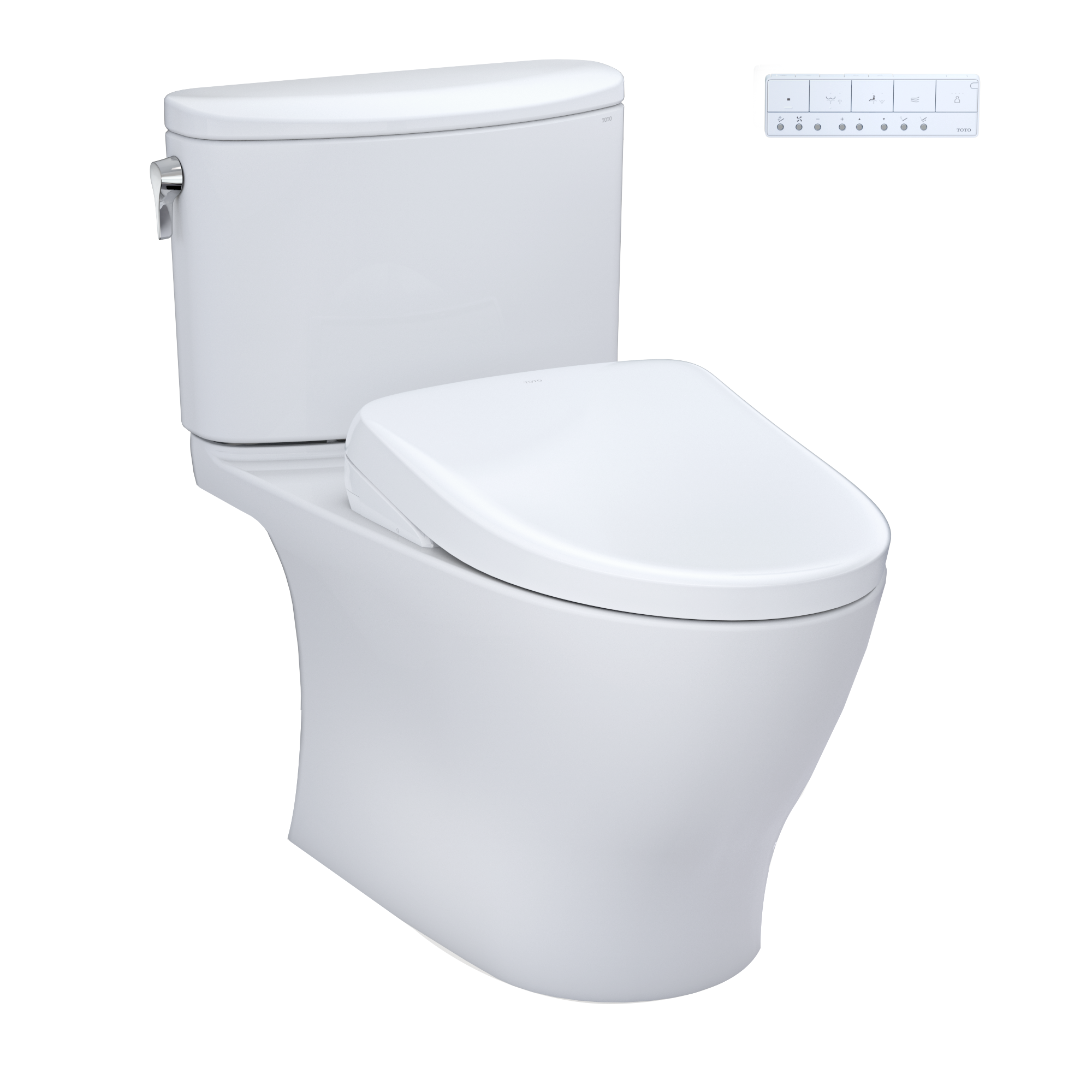 TOTO WASHLET+ Nexus 1G Two-Piece Elongated 1.0 GPF Toilet with S7 Contemporary Bidet Seat, Cotton White, Vitreous China|Plastic, MW4424726CUFG#01