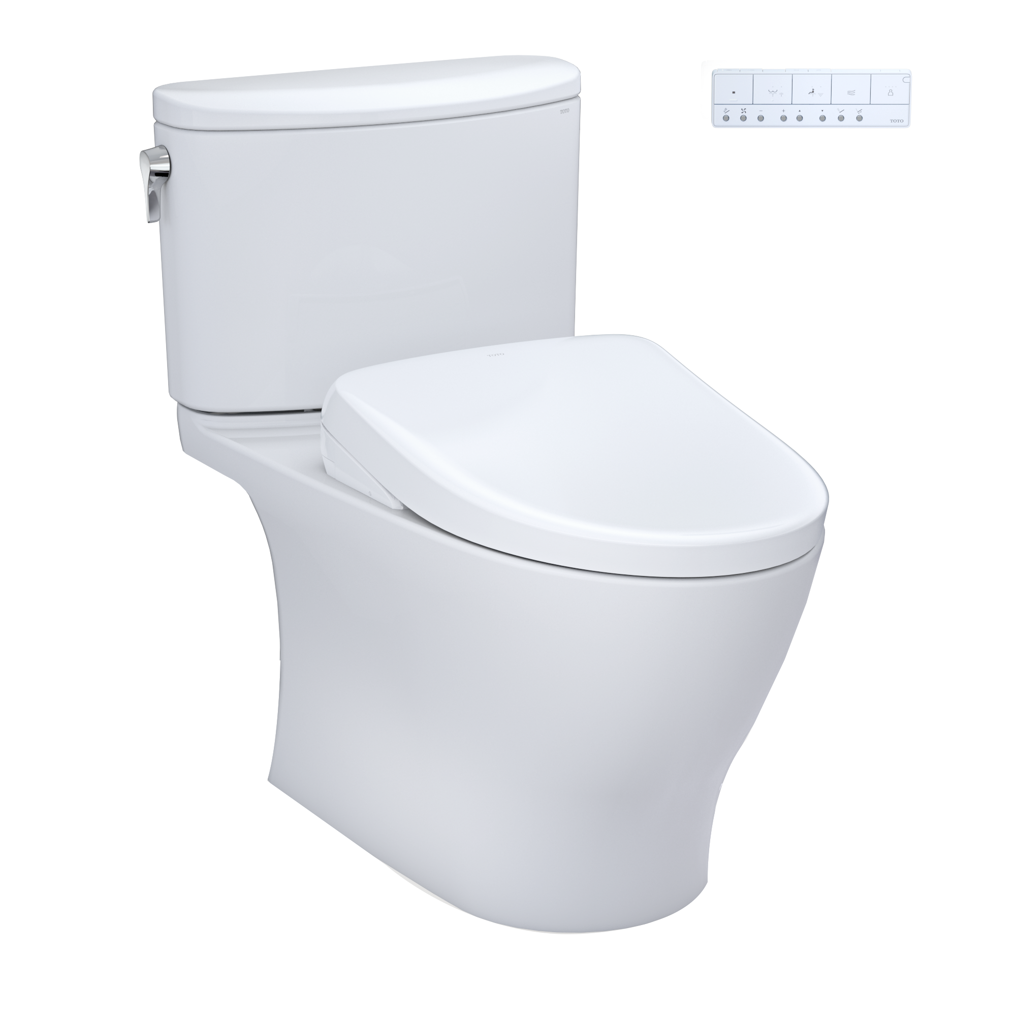 TOTO WASHLET+ Nexus 1G Two-Piece Elongated 1.0 GPF Toilet with Auto Flush S7A Contemporary Bidet Seat, Cotton White, Vitreous China|Plastic, MW4424736CUFGA#01