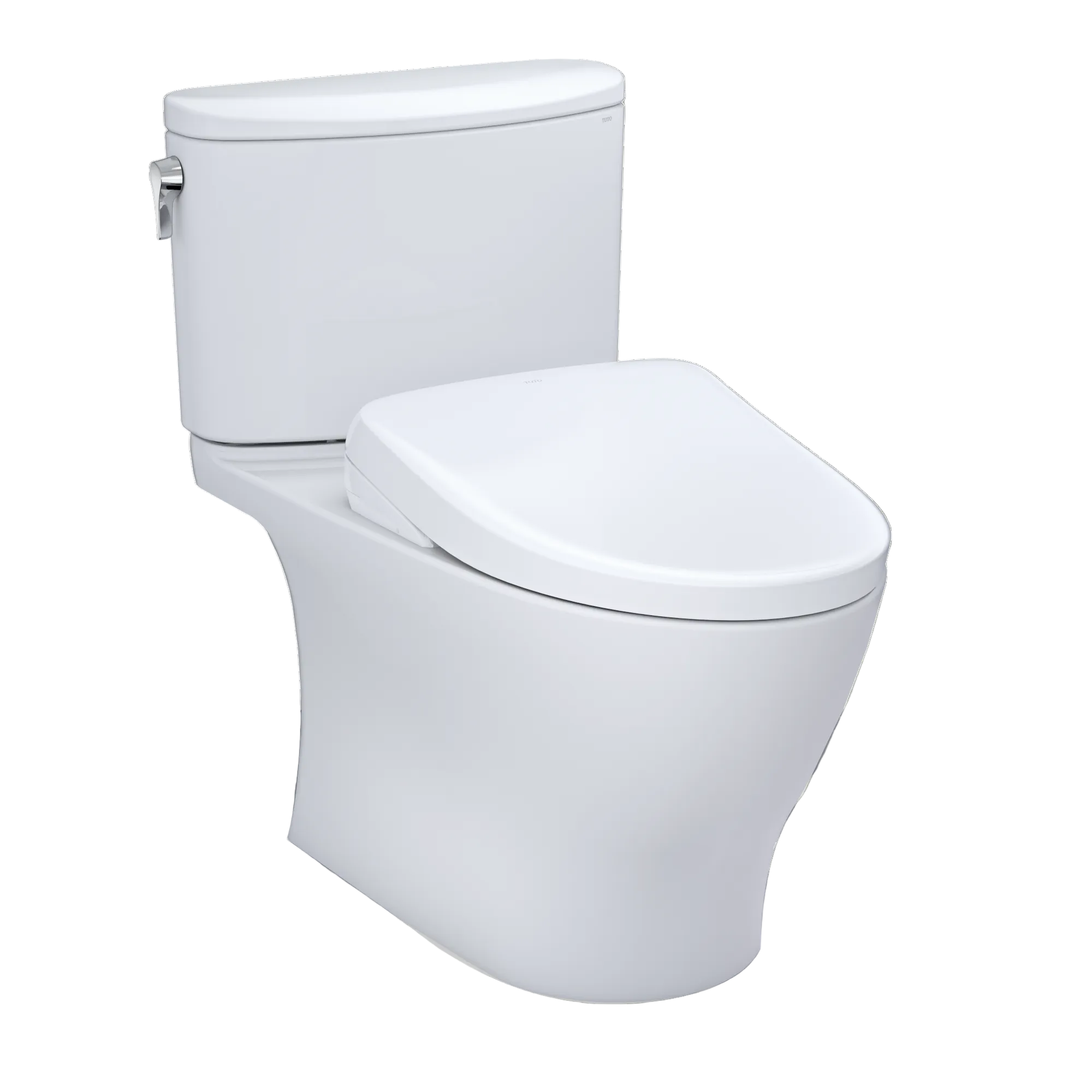 TOTO WASHLET+ Nexus 1G Two-Piece Elongated 1.0 GPF Toilet with Auto Flush S7 Contemporary Bidet Seat, Cotton White, Vitreous China|Plastic, MW4424726CUFGA#01