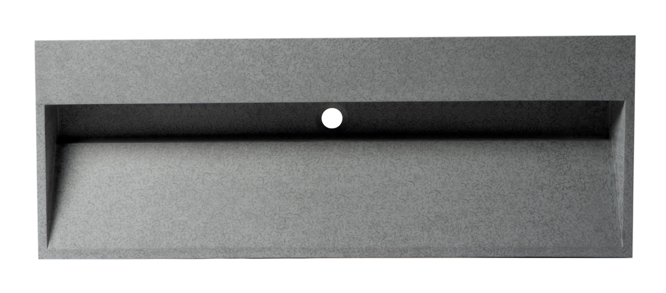 ALFI brand 48" x 18" Rectangle Above Mount or Semi Recessed Concrete Bathroom Sink, Gray Matte, No Faucet Hole, ABCO48TR