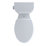 TOTO Entrada Two-Piece Elongated 1.28 GPF Universal Height Toilet, Cotton White, Vitreous China, CST244EF#01