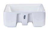 Eago 15" x 15" Square Above Mount Porcelain Bathroom Sink, White, No Faucet Hole, BA130