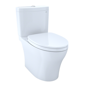 Alternate Image for TOTO Aquia IV WASHLET+ Two-Piece Elongated Dual Flush 1.28 and 0.9 GPF Toilet with CEFIONTECT, Cotton White, Vitreous China, MS446124CEMGN#01