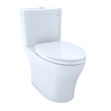 TOTO Aquia IV WASHLET+ Two-Piece Elongated Dual Flush 1.28 and 0.9 GPF Toilet with CEFIONTECT, Cotton White, Vitreous China, MS446124CEMGN#01