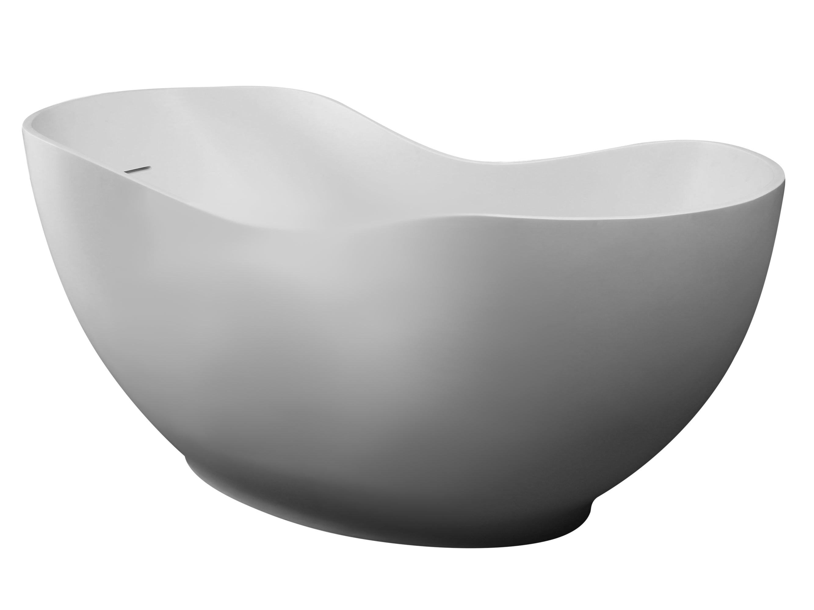 ALFI brand 66" Solid Surface Smooth Resin Free Standing Oval Soaking Bathtub, White Matte, AB9949
