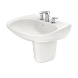 TOTO Prominence Oval Wall-Mount Bathroom Sink with CEFIONTECT and Shroud for 8 Inch Center Faucets, Colonial White, Vitreous China, LHT242.8G#11