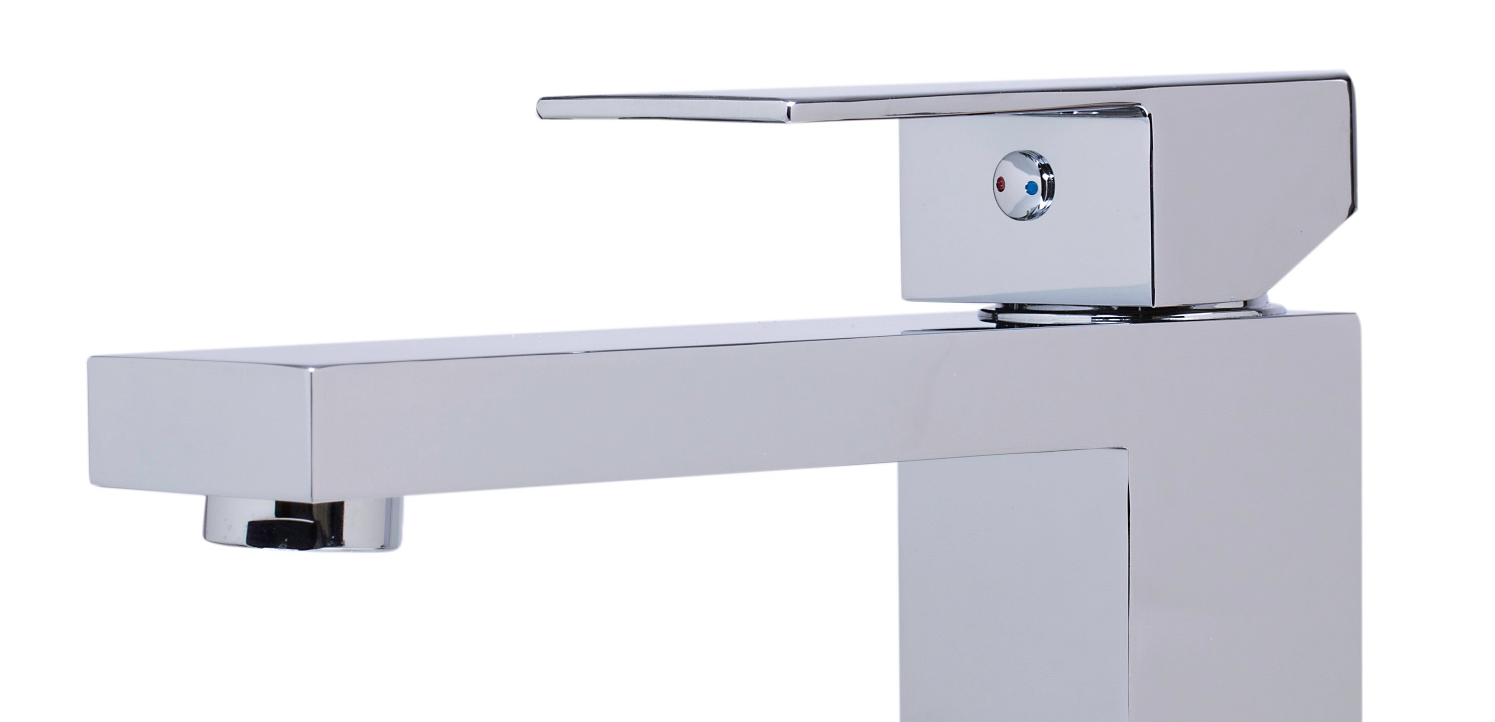 ALFI Polished Chrome Tall Square Single Lever Bathroom Faucet, AB1129-PC