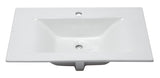 Eago 31.5" x 18.88" Rectangle Drop In Porcelain Bathroom Sink, White, 1 Faucet Hole, BB127