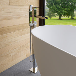 Alternate Image for ALFI brand Brass, AB2843-PC Polished Chrome Single Hole Floor Mounted Waterfall Tub Filler