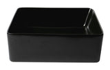 ALFI brand 15.13" x 15.13" Square Above Mount Porcelain Bathroom Sink, Black Matte, No Faucet Hole, ABC903-BM