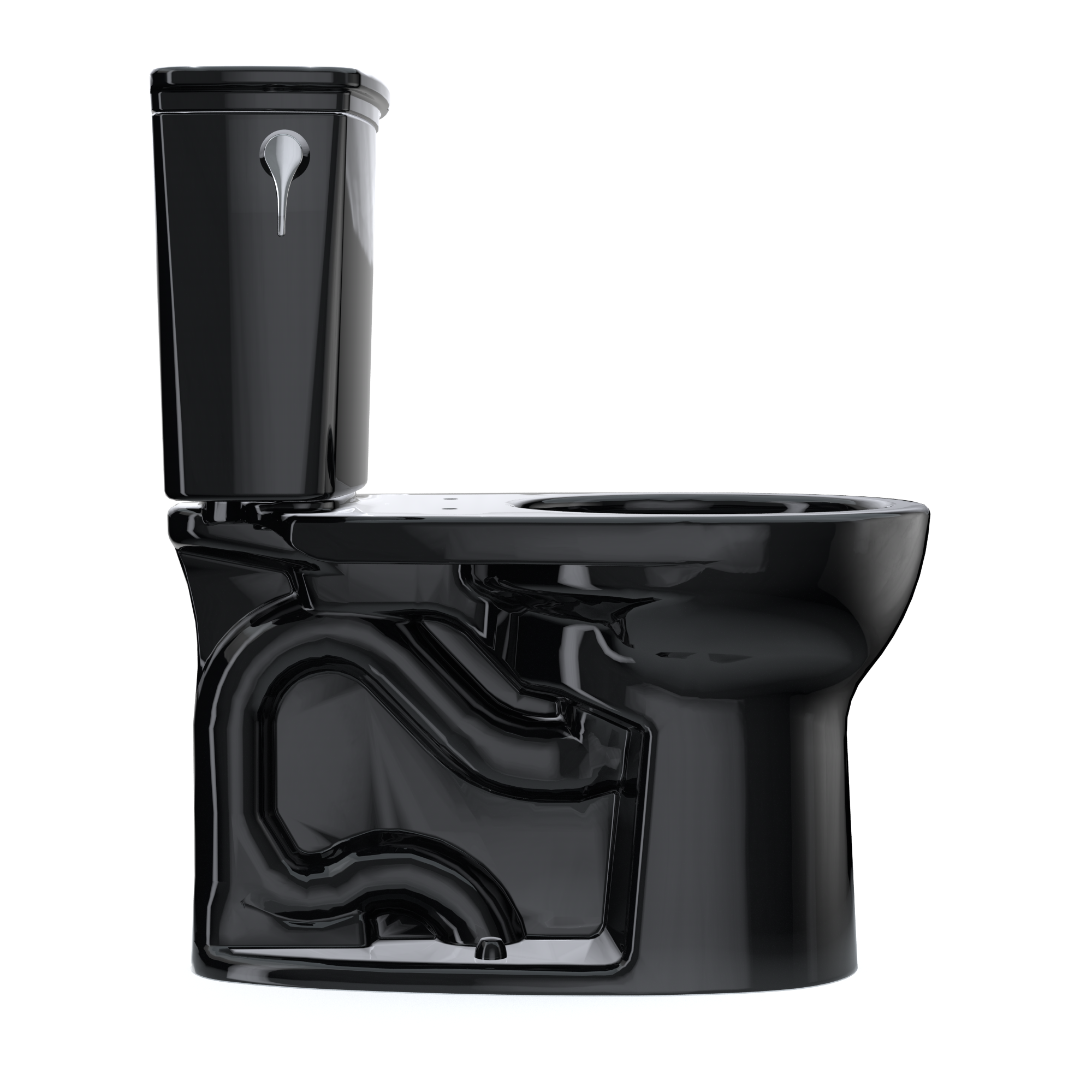 TOTO Drake Transitional Two-Piece Round 1.28 GPF Universal Height TORNADO FLUSH Toilet, Ebony, Vitreous China, CST785CEF#51