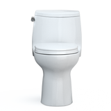 TOTO UltraMax II One-Piece Elongated 1.28 GPF Universal Height Toilet with CEFIONTECT and SS124 SoftClose Seat, WASHLET+ Ready, Cotton White, Vitreous China|Plastic, MS604124CEFG#01