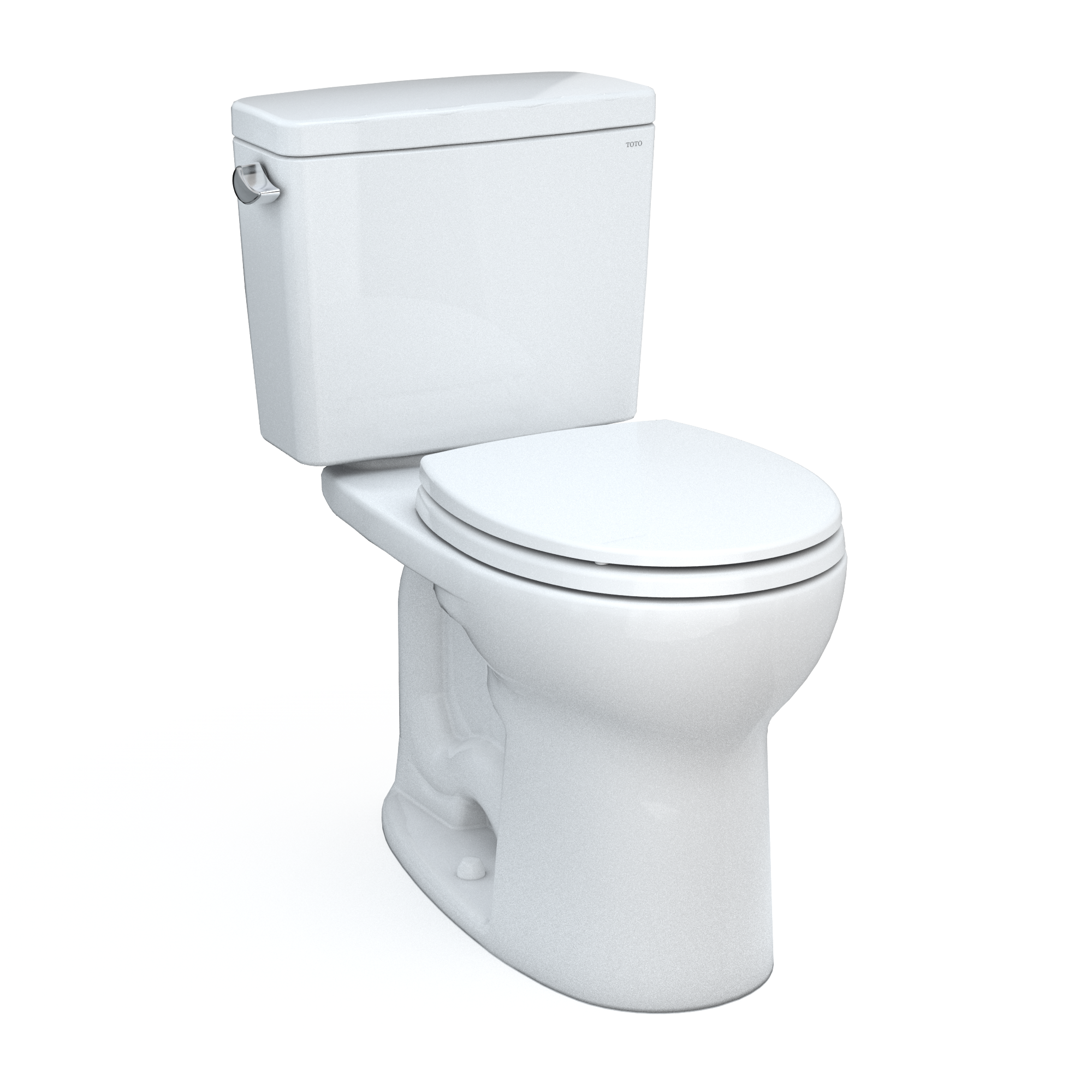 TOTO Drake Two-Piece Round 1.6 GPF Universal Height TORNADO FLUSH Toilet with CEFIONTECT, Cotton White, Vitreous China, CST775CSFG#01