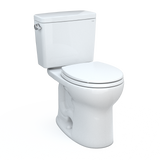 TOTO Drake Two-Piece Round 1.6 GPF Universal Height TORNADO FLUSH Toilet with CEFIONTECT, Cotton White, Vitreous China, CST775CSFG#01