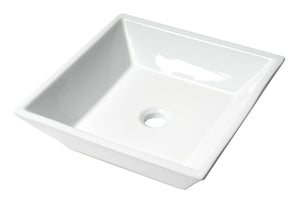 Alternate Image for ALFI brand 16.5" x 16.5" Square Above Mount Porcelain Bathroom Sink, White, No Faucet Hole, ABC912