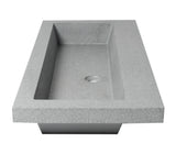 ALFI brand 39.25" x 18.5" Rectangle Above Mount or Semi Recessed Concrete Bathroom Sink, Gray Matte, No Faucet Hole, ABCO40TR