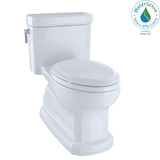 TOTO Eco Guinevere Elongated 1.28 GPF Universal Height Skirted Toilet with CEFIONTECT and SoftClose Seat, Cotton White, Vitreous China|Plastic, MS974224CEFG#01