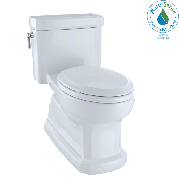 TOTO Eco Guinevere Elongated 1.28 GPF Universal Height Skirted Toilet with CEFIONTECT and SoftClose Seat, Cotton White, Vitreous China|Plastic, MS974224CEFG#01