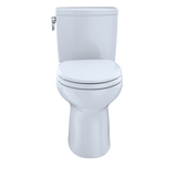 TOTO Drake II 1G Two-Piece Round 1.0 GPF Universal Height Toilet with CEFIONTECT and Right-Hand Trip Lever, Cotton White, Vitreous China, CST453CUFRG#01