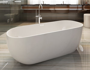 Alternate Image for ALFI brand 59" Acrylic Free Standing Oval Soaking Bathtub, White, AB8838