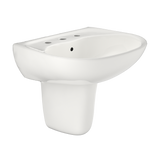 TOTO Supreme Oval Wall-Mount Bathroom Sink with CEFIONTECT and Shroud for 8 Inch Center Faucets, Colonial White, Vitreous China, LHT241.8G#11