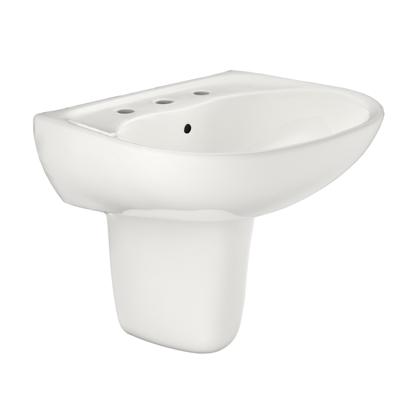 TOTO Supreme Oval Wall-Mount Bathroom Sink with CEFIONTECT and Shroud for 8 Inch Center Faucets, Colonial White, Vitreous China, LHT241.8G#11