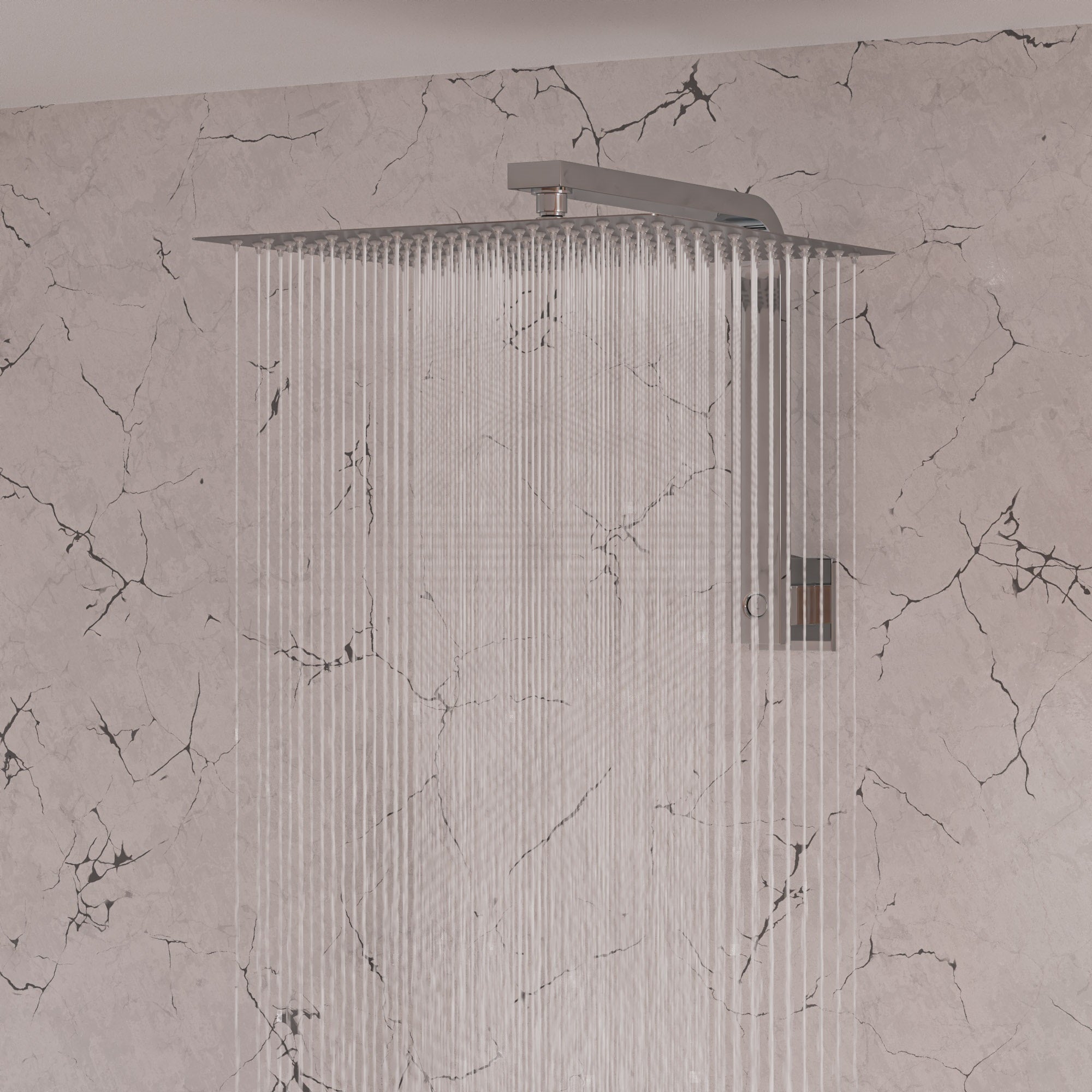 Alternative View of ALFI brand AB12GSW-PC Polished Chrome 12" Square Raised Wall Mounted Shower Arm, Brass