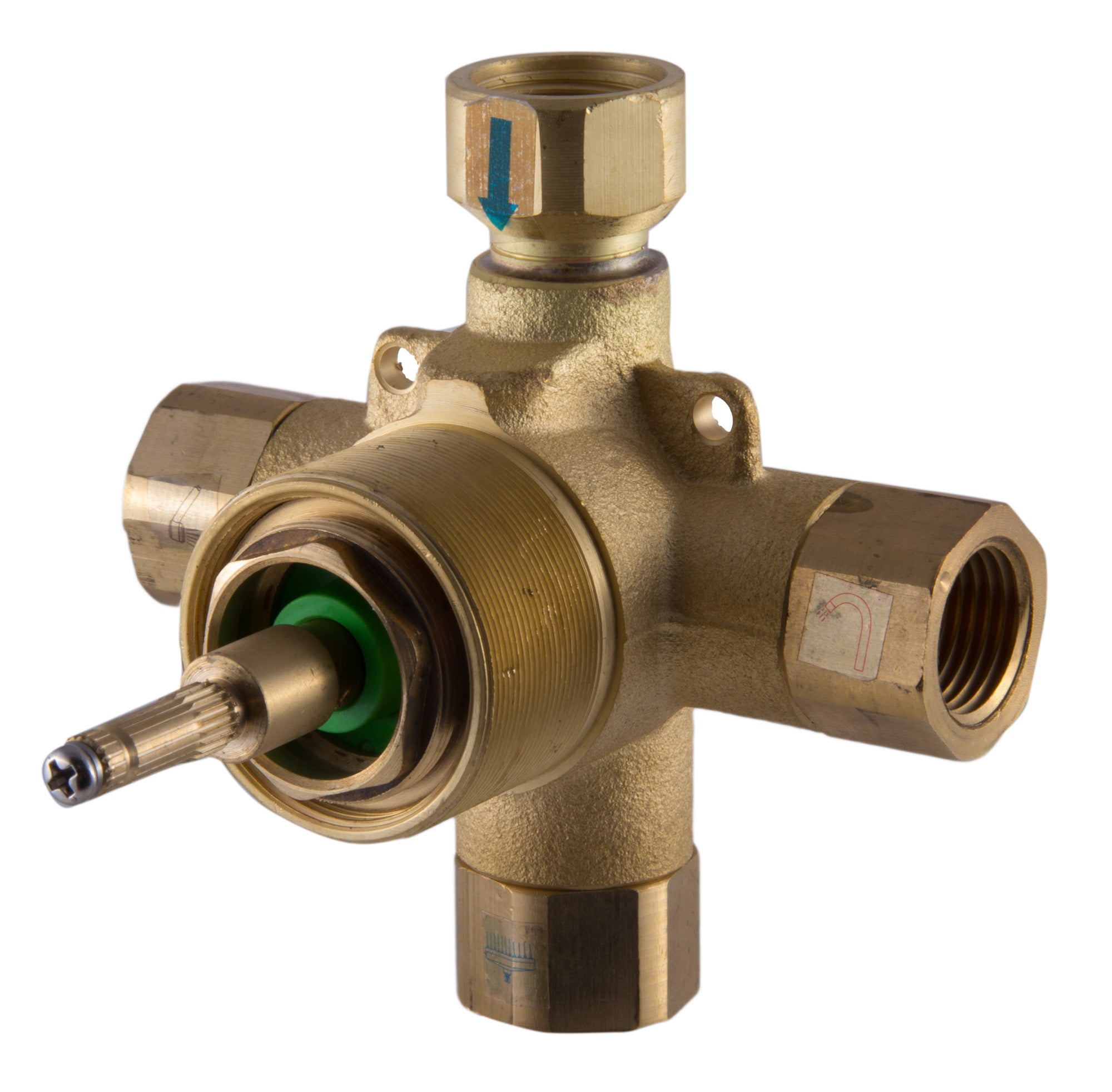 ALFI brand AB9101-BN Brushed Nickel Modern Round 3 Way Shower Diverter, Brass